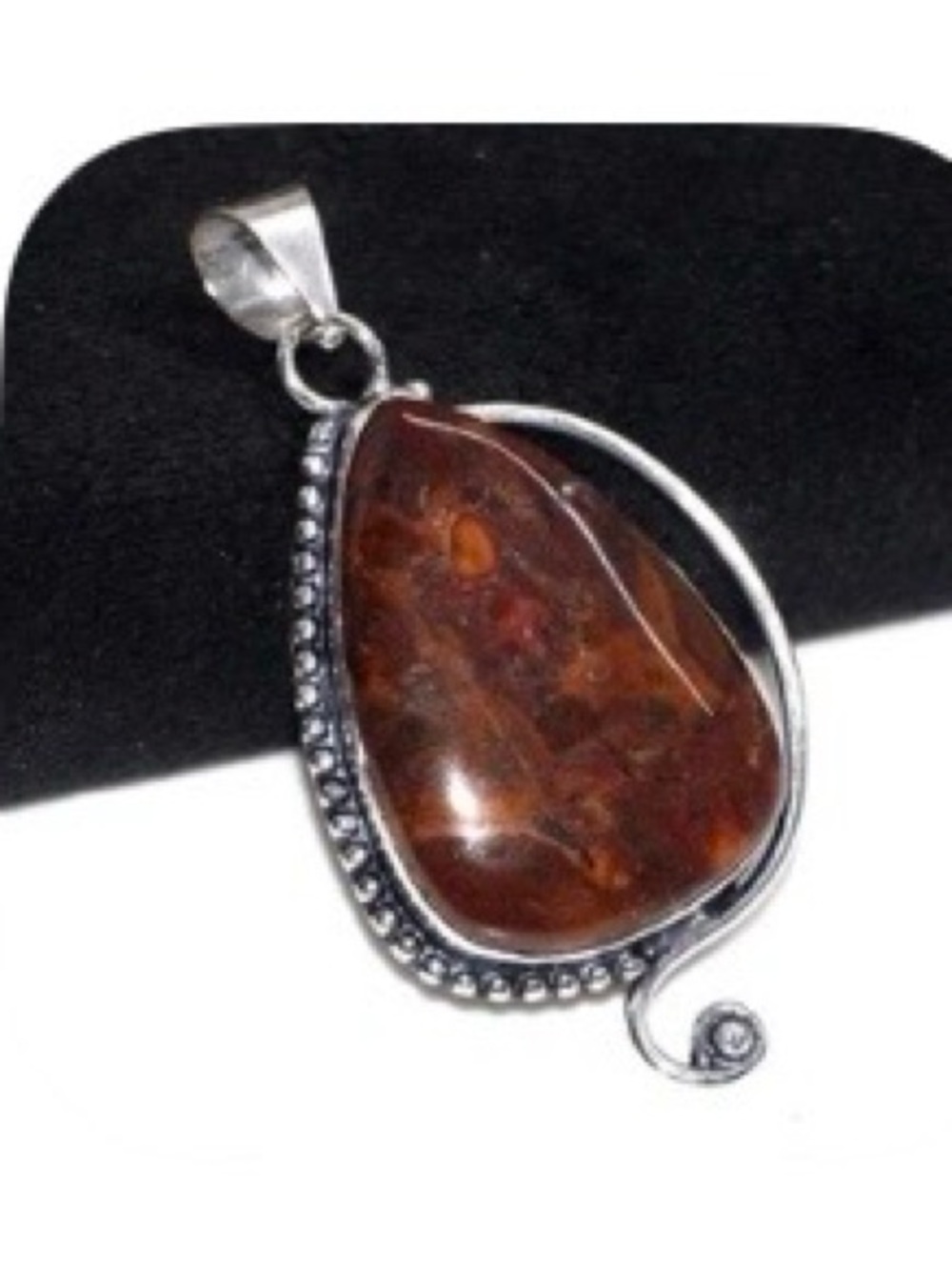 Sunset Jasper 925 Silver Plated Pendant 2.2"